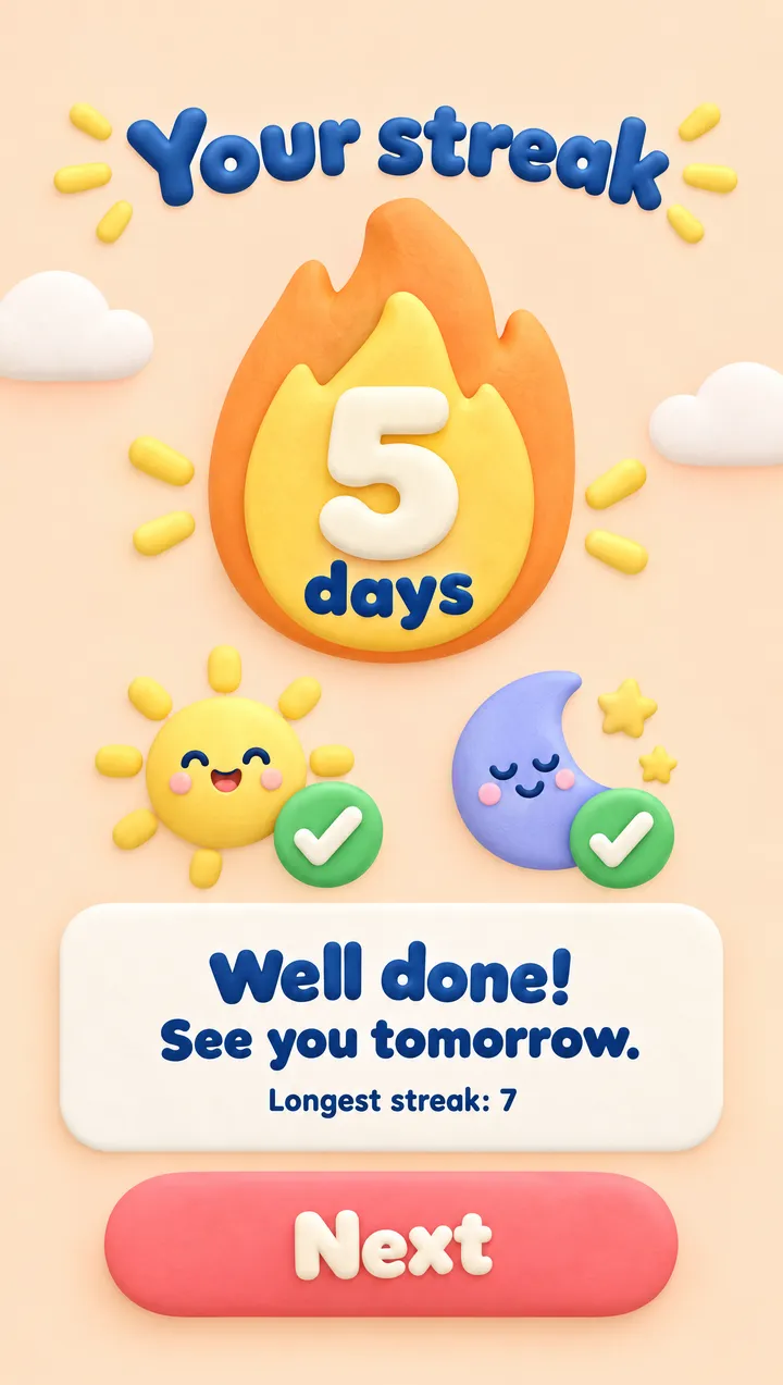 A five-day streak with the morning and evening brush done