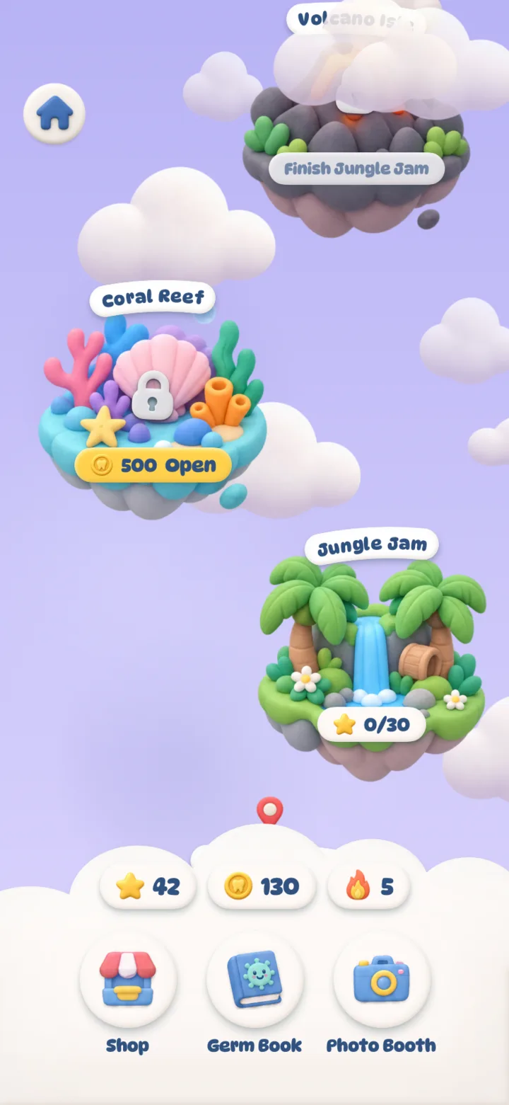 The island map in Germ Chase